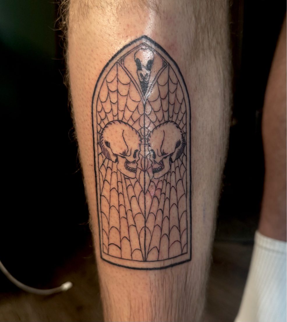 Gothic skull tattoo design